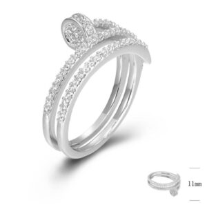 SJ45430, Ladies' Moissanite Ring, S925, Rhodium Plated, White, 3.96g