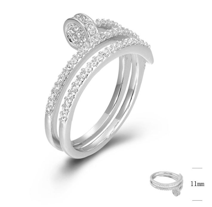 SJ45430, Ladies' Moissanite Ring, S925, Rhodium Plated, White, 3.96g