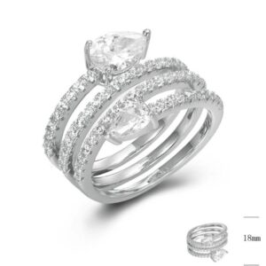 SJ44778, Ladies' Moissanite Ring, S925, Rhodium Plated, White, 6.2g