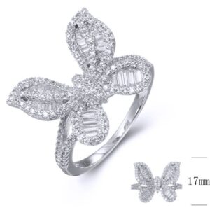 SJ37371, Ladies' Moissanite Ring, S925, Rhodium Plated, White, 4.17g