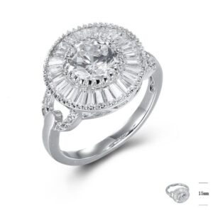 SJ43867, Ladies' Moissanite Ring, S925, Rhodium Plated, White, 4.08g