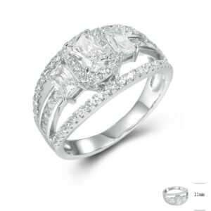 SJ44269, Ladies' Moissanite Ring, S925, Rhodium Plated, White, 4.93g