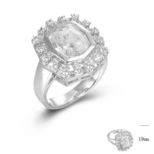 SJ44868, Ladies' Moissanite Ring, S925, Rhodium Plated, White, 7.7g