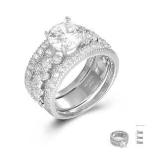 SJ45765, Ladies' Moissanite Ring, S925, Rhodium Plated, White, 3.78g