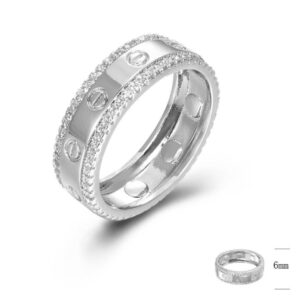 SJ44938, Ladies' Moissanite Ring, S925, Rhodium Plated, White, 3.7g