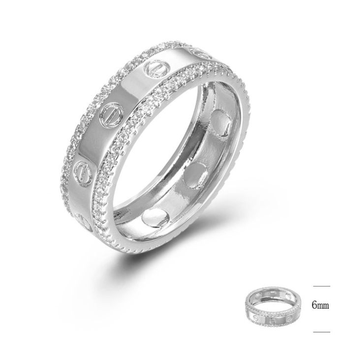 SJ44938, Ladies' Moissanite Ring, S925, Rhodium Plated, White, 3.7g