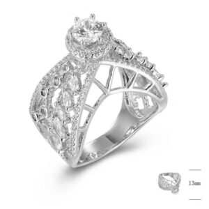 SJ42776, Ladies' Moissanite Ring, S925, Rhodium Plated, White, 6.3g