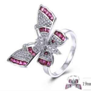 SJ38057, Ladies' Moissanite Ring, S925, Rhodium Plated, White, 4.72g