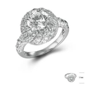 SJ43861, Ladies' Moissanite Ring, S925, Rhodium Plated, White, 5.5g