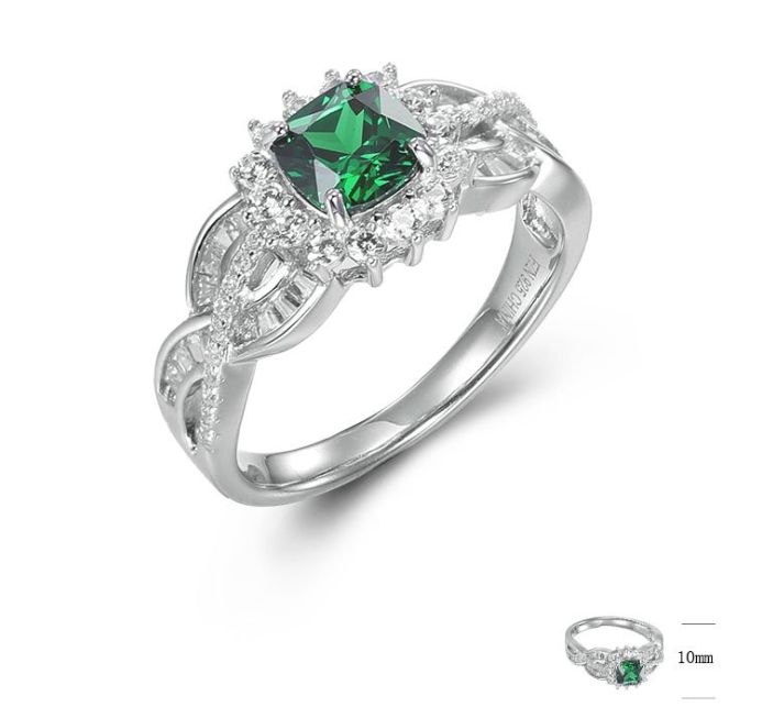 SJ41969, Ladies' Moissanite Ring, S925, Rhodium Plated, White, 4.09g