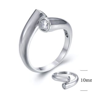 SJ26468, Ladies' Moissanite Ring, S925, Rhodium Plated, White, 4.71g