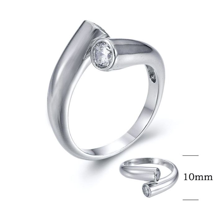 SJ26468, Ladies' Moissanite Ring, S925, Rhodium Plated, White, 4.71g