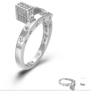 SJ44934, Ladies' Moissanite Ring, S925, Rhodium Plated, White, 3.84g