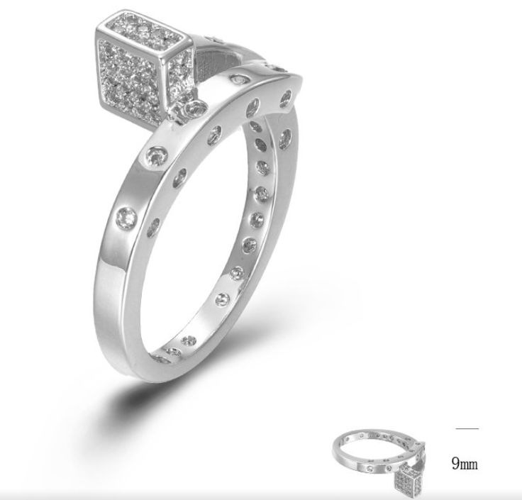SJ44934, Ladies' Moissanite Ring, S925, Rhodium Plated, White, 3.84g