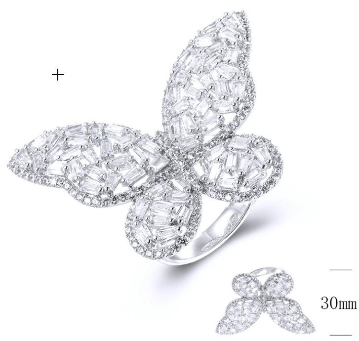 SJ39202, Ladies' Moissanite Ring, S925, Rhodium Plated, White, 11.24g