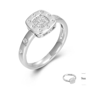 SJ45467, Ladies' Moissanite Ring, S925, Rhodium Plated, White, 2.55g