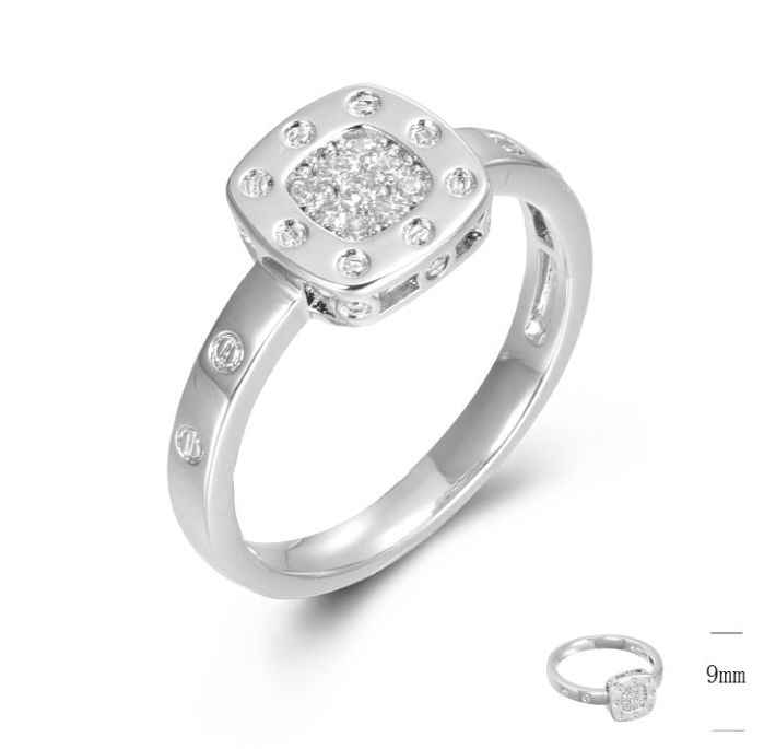SJ45467, Ladies' Moissanite Ring, S925, Rhodium Plated, White, 2.55g