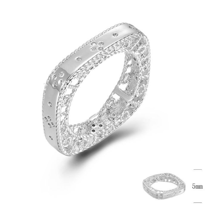 SJ45435, Ladies' Moissanite Ring, S925, Rhodium Plated, White, 3.85g