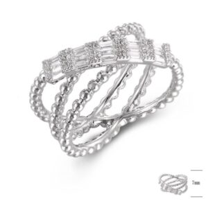 SJ43557, Ladies' Moissanite Ring, S925, Rhodium Plated, White, 5.39g