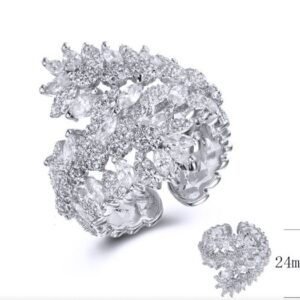 SJ36549, Ladies' Moissanite Ring, S925, Rhodium Plated, White, 5.81g