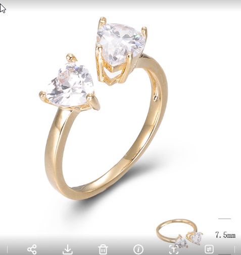 SJ46796, Ladies' Moissanite Ring, S925, Rhodium Plated, White, 2.23g