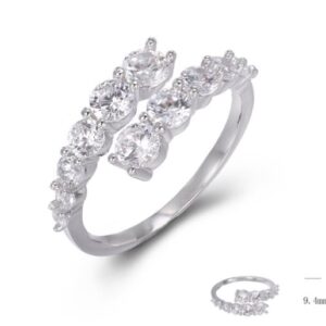 SJ48119, Ladies' Moissanite Ring, S925, Rhodium Plated, White, 3.04g