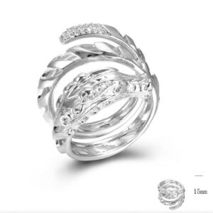 SJ45460, Ladies' Moissanite Ring, S925, Rhodium Plated, White, 6.38g