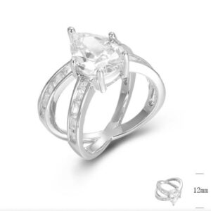 SJ45436, Ladies' Moissanite Ring, S925, Rhodium Plated, White, 6g