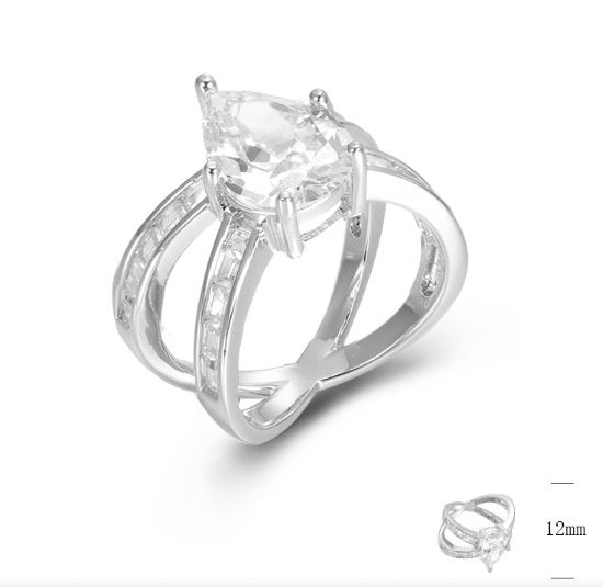 SJ45436, Ladies' Moissanite Ring, S925, Rhodium Plated, White, 6g