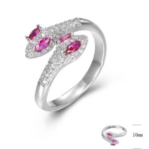SJ44988, Ladies' Moissanite Ring, S925, Rhodium Plated, White, 2.74g