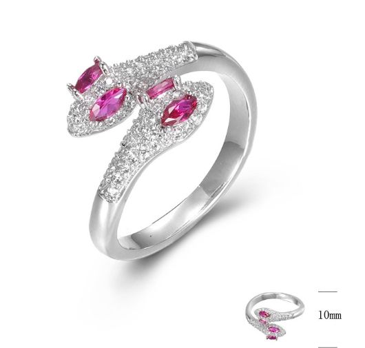 SJ44988, Ladies' Moissanite Ring, S925, Rhodium Plated, White, 2.74g