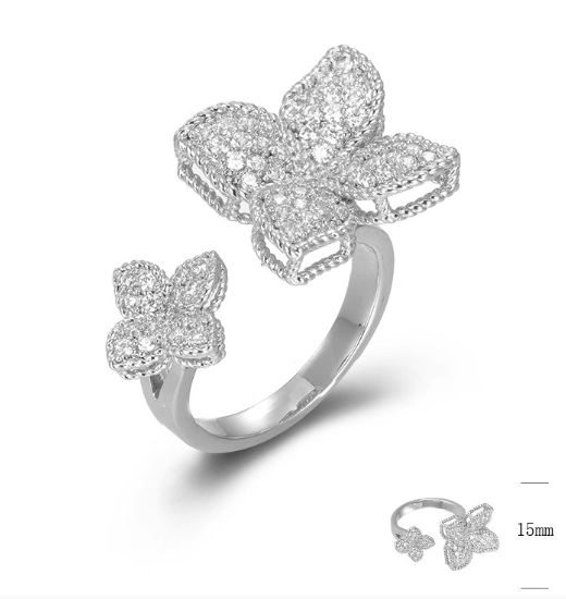 SJ45650, Ladies' Moissanite Ring, S925, Rhodium Plated, White, 5.97g