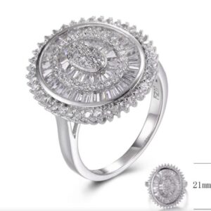 SJ29456, Ladies' Moissanite Ring, S925, Rhodium Plated, White, 5.84g