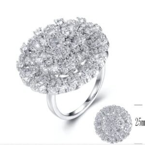 SJ28939, Ladies' Moissanite Ring, S925, Rhodium Plated, White, 7.38g