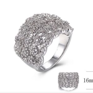 SJ30535, Ladies' Moissanite Ring, S925, Rhodium Plated, White, 7.73g