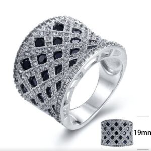 SJ23254, Ladies' Moissanite Ring, S925, Rhodium Plated, White, 9.43g