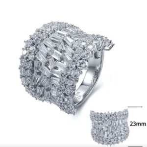 SJ27420, Ladies' Moissanite Ring, S925, Rhodium Plated, White, 11.15g