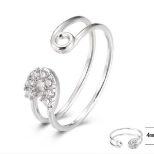 SJ40481, Ladies' Moissanite Ring, S925, Rhodium Plated, White, 1.37g