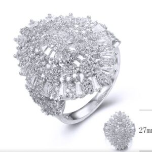 SJ35438, Ladies' Moissanite Ring, S925, Rhodium Plated, White, 6.54g