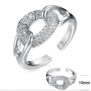 SJ41416, Ladies' Moissanite Ring, S925, Rhodium Plated, White, 3.01g