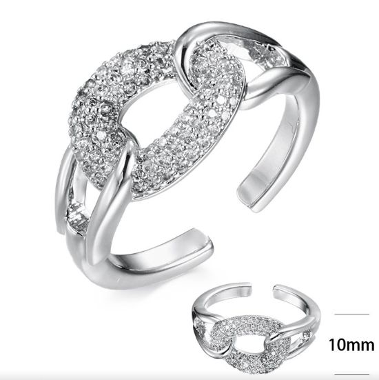 SJ41416, Ladies' Moissanite Ring, S925, Rhodium Plated, White, 3.01g