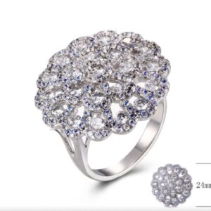 SJ24218, Ladies' Moissanite Ring, S925, Rhodium Plated, White, 8.2g