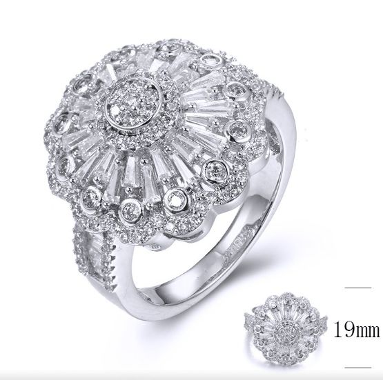 SJ35790, Ladies' Moissanite Ring, S925, Rhodium Plated, White, 6.06g
