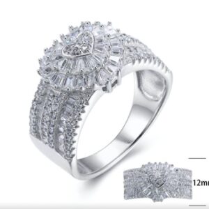 SJ25041, Ladies' Moissanite Ring, S925, Rhodium Plated, White, 6.25g