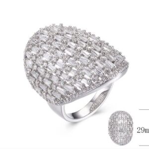 SJ29834, Ladies' Moissanite Ring, S925, Rhodium Plated, White, 7.6g