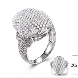 SJ30528, Ladies' Moissanite Ring, S925, Rhodium Plated, White, 8.11g