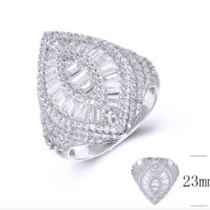 SJ36508, Ladies' Moissanite Ring, S925, Rhodium Plated, White, 6.09g