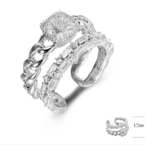 SJ42650, Ladies' Moissanite Ring, S925, Rhodium Plated, White, 4.9g