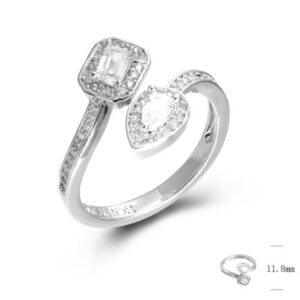 SJ47259, Ladies' Moissanite Ring, S925, Rhodium Plated, White, 2.8g
