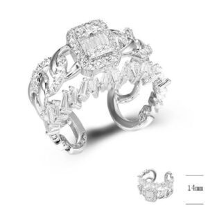 SJ42647, Ladies' Moissanite Ring, S925, Rhodium Plated, White, 5.24g